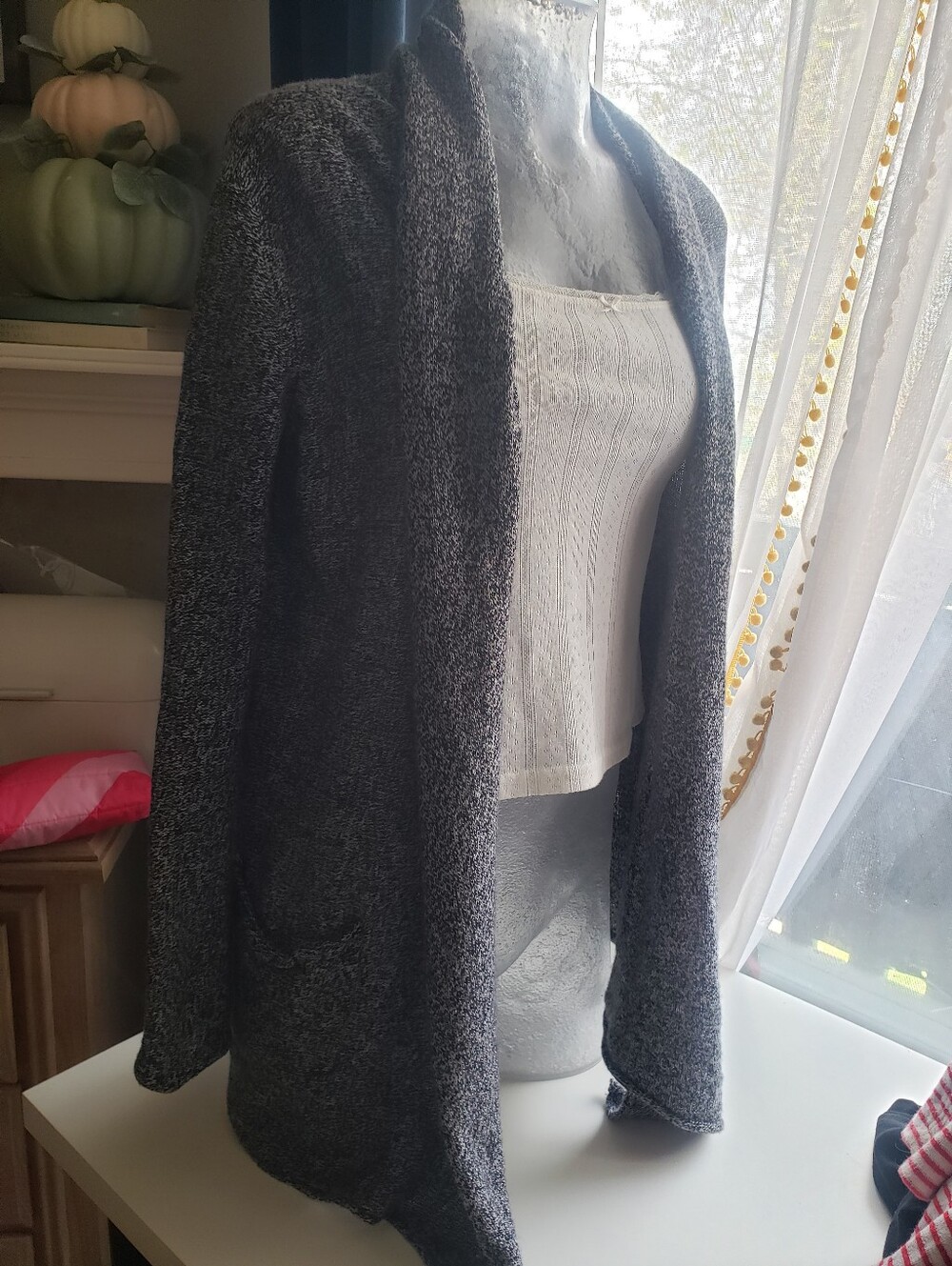 Aritzia Babaton Wool Cashmere Blend Open-Front Draped Cardigan With Pockets